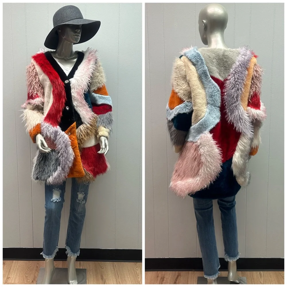 Patch it Faux Fur Coat - Picture 1 of 7